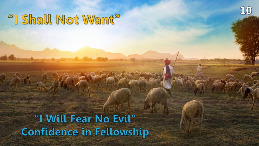 Psalm 23 – 10 – “I Will Fear No Evil” – Confidence in Fellowship